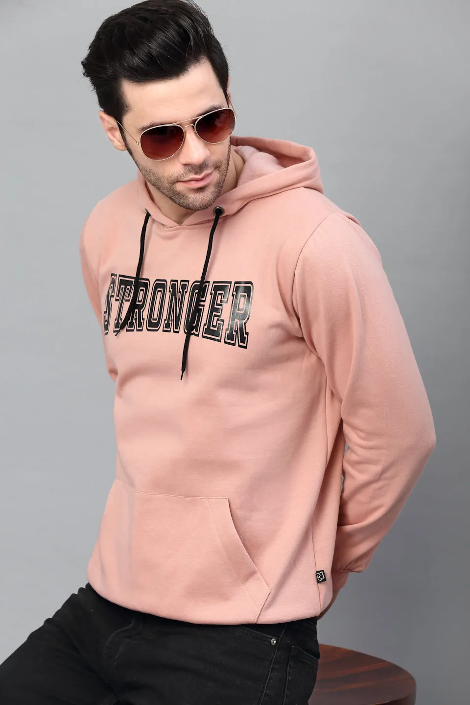 Bold Printed Hood Fleece Sweatshirt