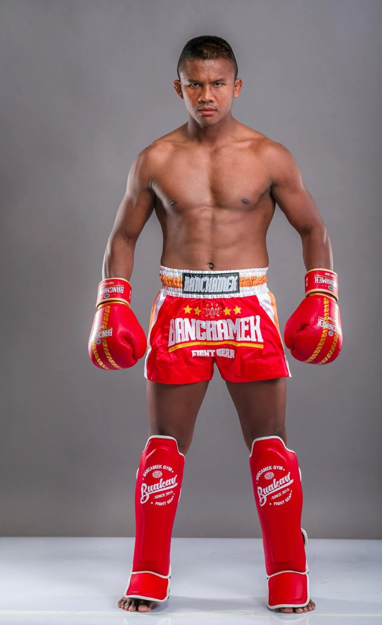 Buakaw Shorts BFG4-4 RED WHITE GOLD