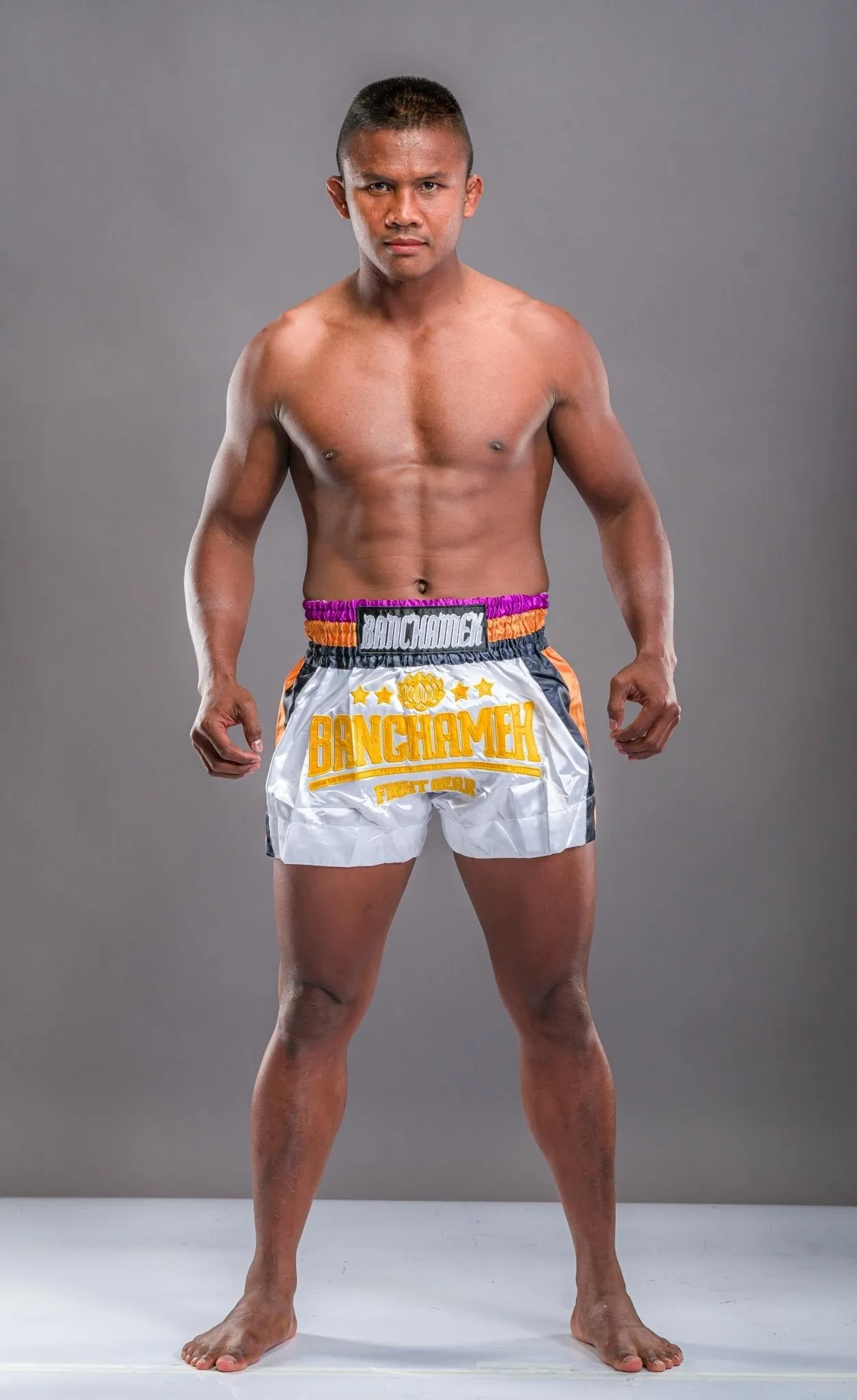 Buakaw Shorts BFG4-5 WHITE PURPLE GOLD