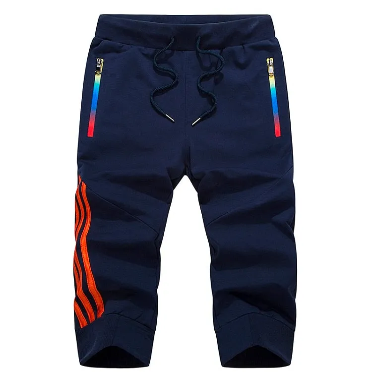 Casual Shorts Men Striped Men's Sportswear Short Sweatpants