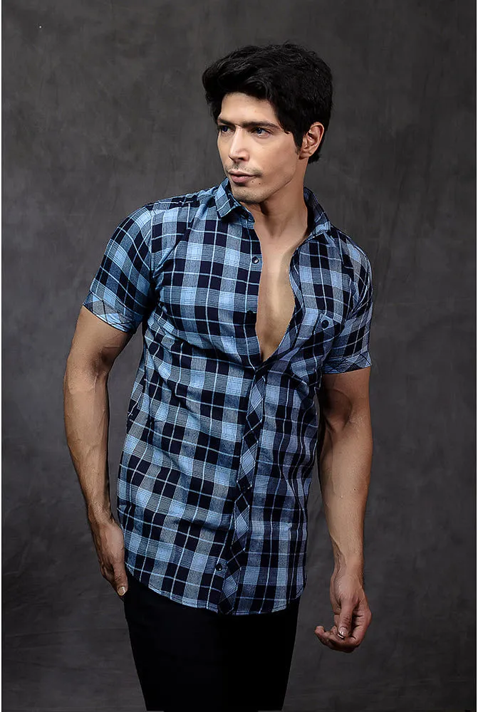 Check Shirt for Men - Blue Check Shirt Mens - Buy Now