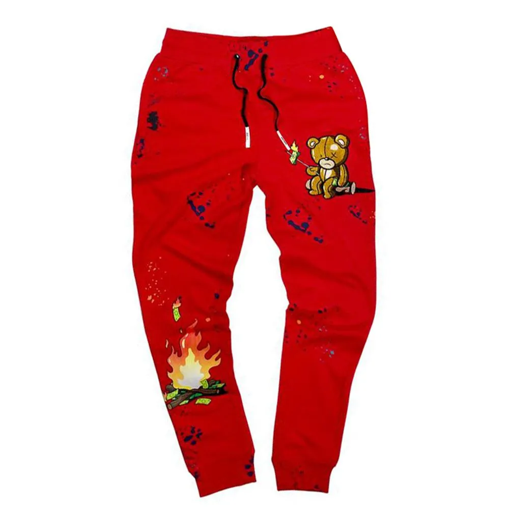 Civilized Men BURNING CASH JOGGERS (Red)