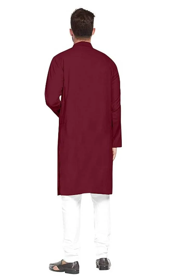 Classic Cotton Blend Solid Kurtas for Men