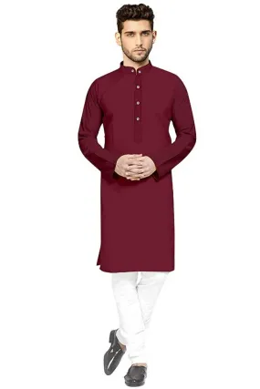 Classic Cotton Blend Solid Kurtas for Men