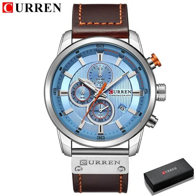 CURREN Luxury Male Chronograph Sport Men's Watch