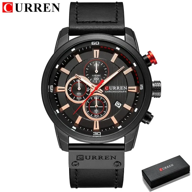 CURREN Luxury Male Chronograph Sport Men's Watch