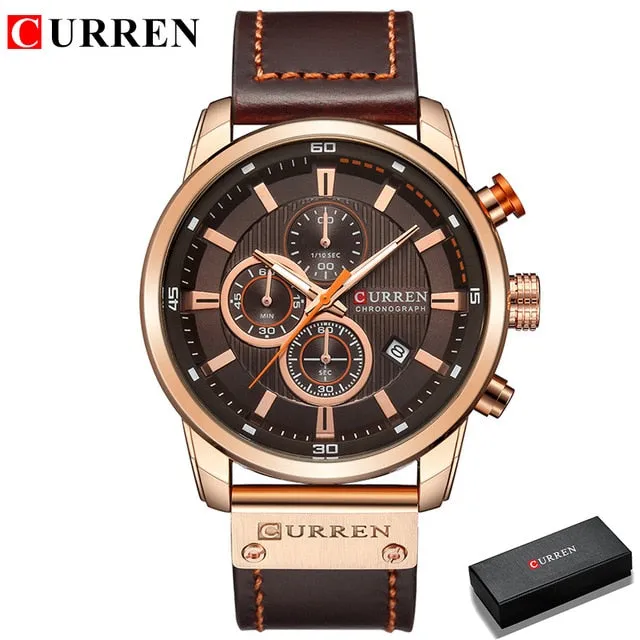 CURREN Luxury Male Chronograph Sport Men's Watch