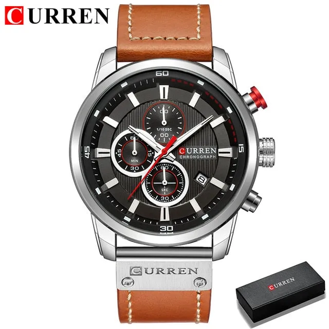 CURREN Luxury Male Chronograph Sport Men's Watch