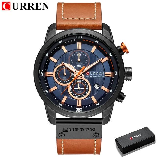 CURREN Luxury Male Chronograph Sport Men's Watch