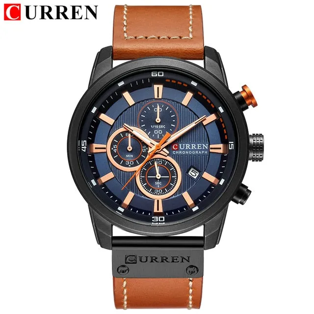 CURREN Luxury Male Chronograph Sport Men's Watch