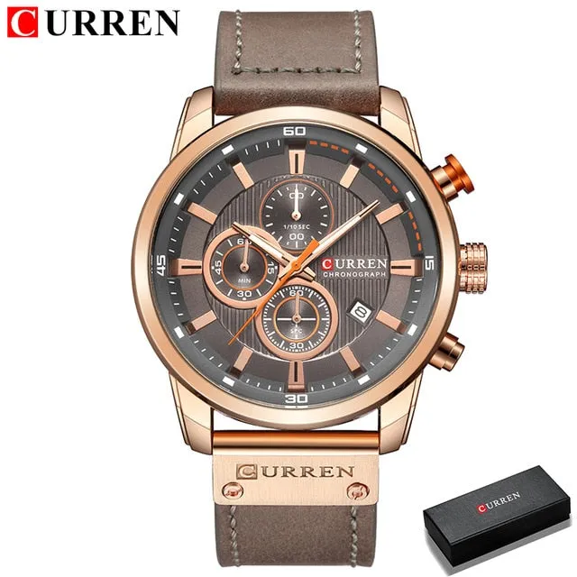 CURREN Luxury Male Chronograph Sport Men's Watch