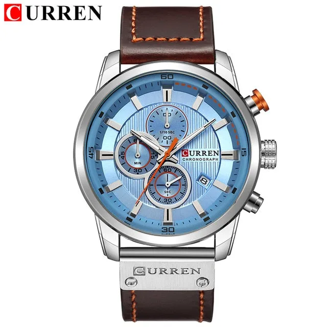 CURREN Luxury Male Chronograph Sport Men's Watch