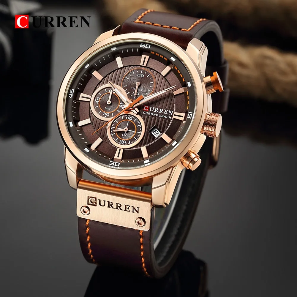 CURREN Luxury Male Chronograph Sport Men's Watch