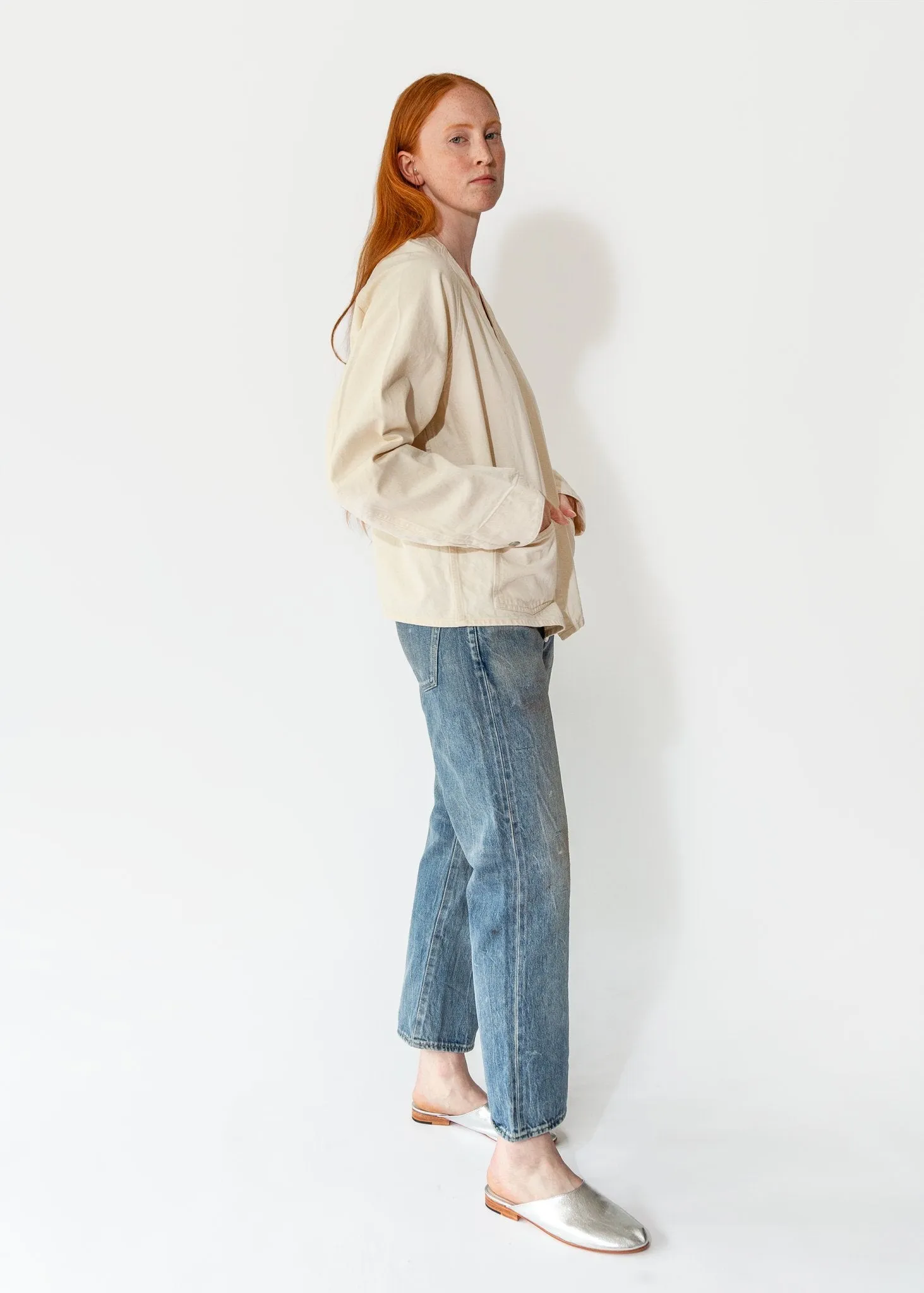 Denim Engineer Jacket in Ivory