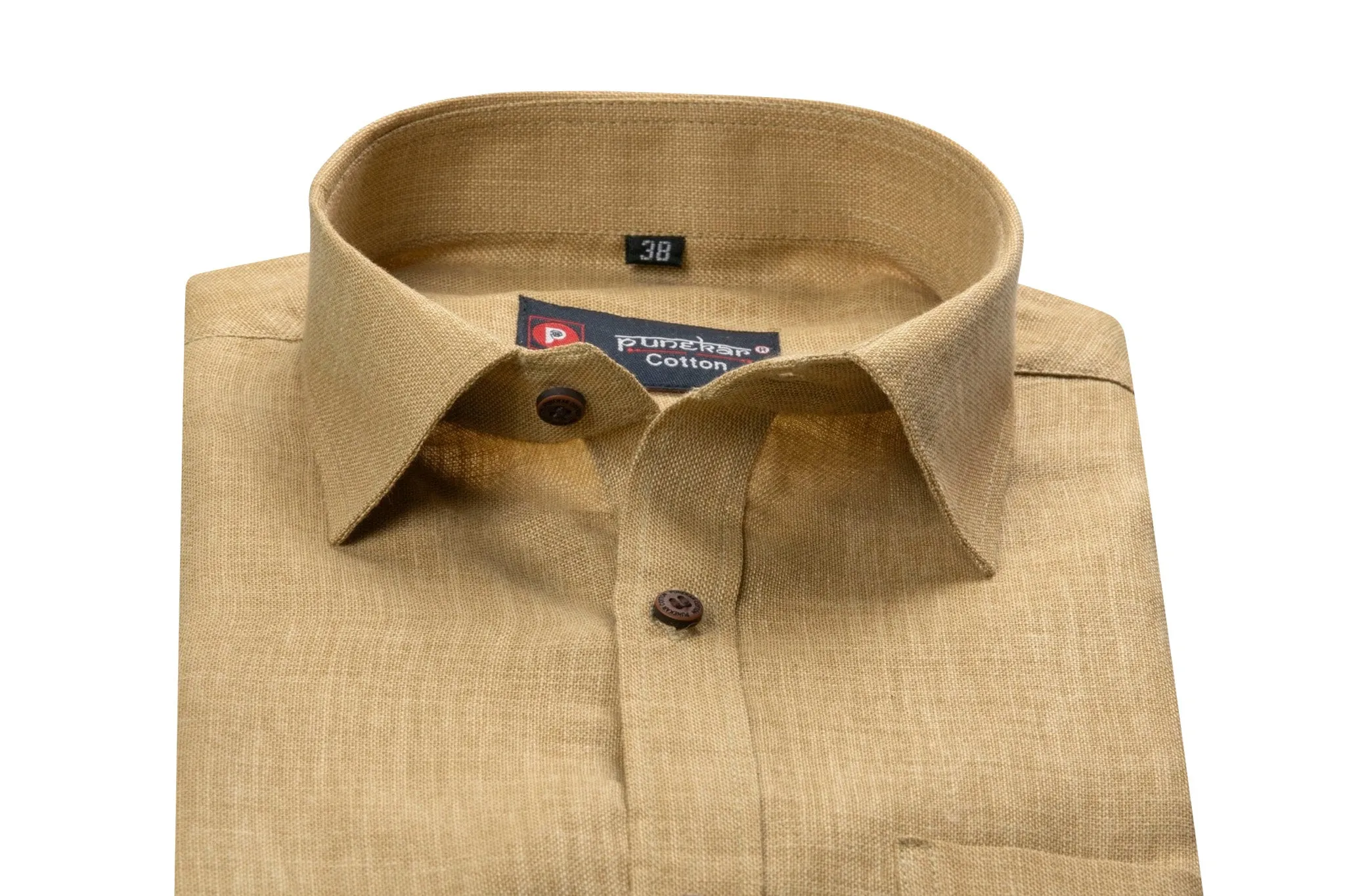 Font Color Blended Linen Shirt For Men's