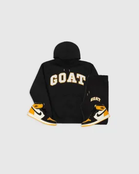 GOAT Arch Logo Chenille Sweatsuit (Black/Yellow Toe)