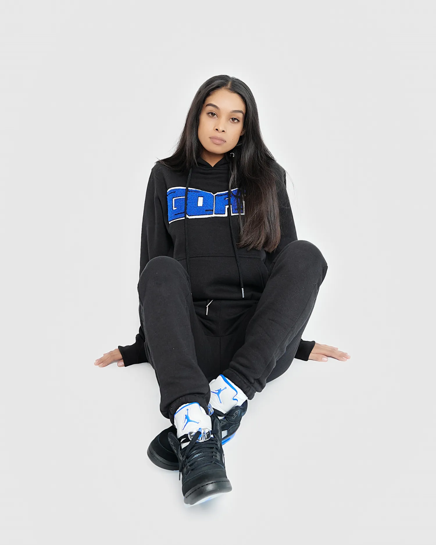 GOAT Classic Chenille Sweatsuit (Black/Racer Blue)