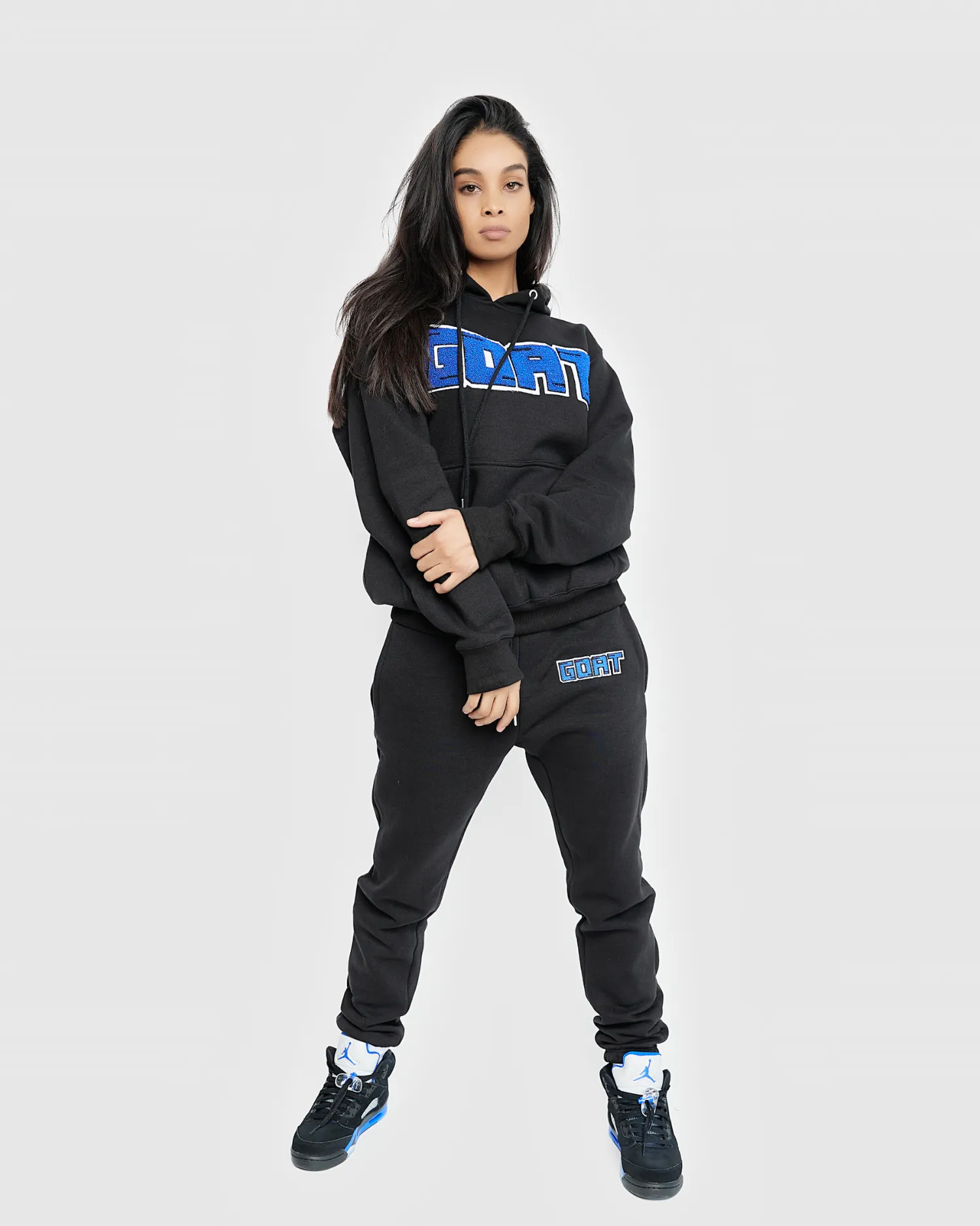 GOAT Classic Chenille Sweatsuit (Black/Racer Blue)