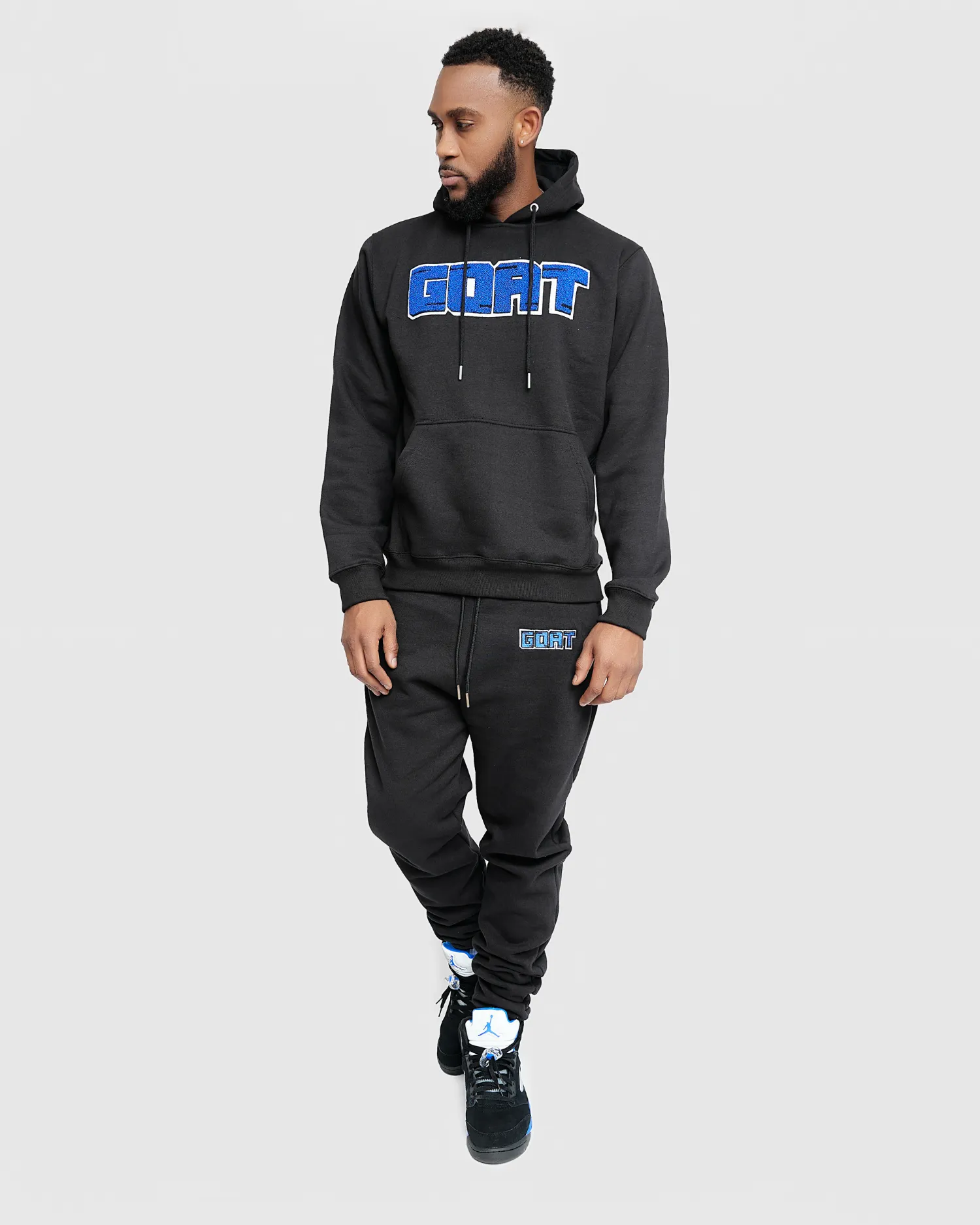 GOAT Classic Chenille Sweatsuit (Black/Racer Blue)