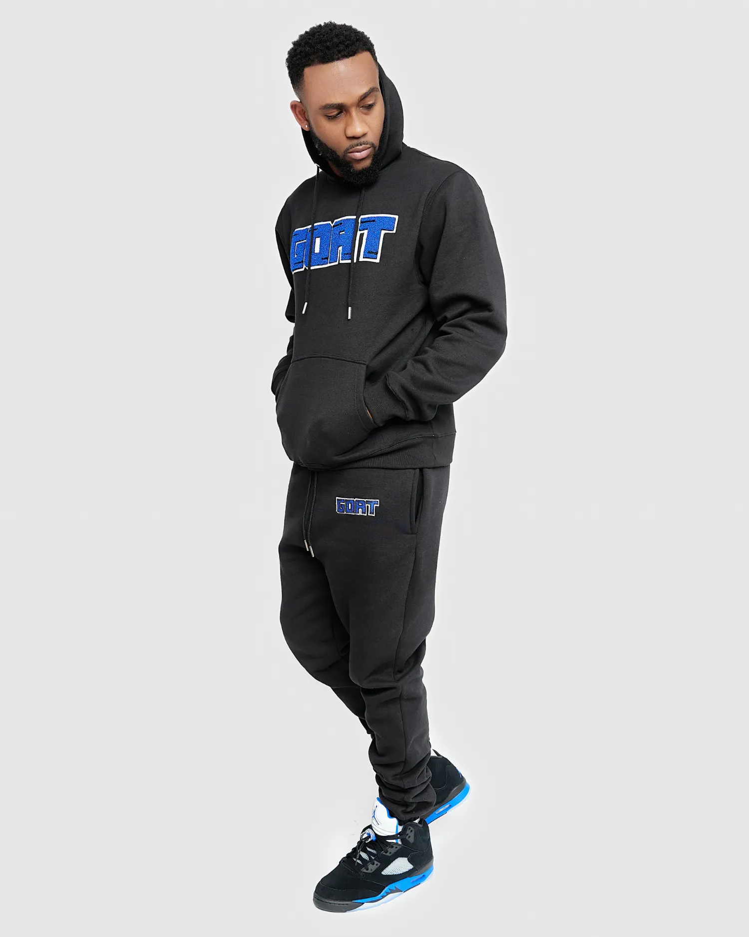 GOAT Classic Chenille Sweatsuit (Black/Racer Blue)