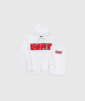 GOAT Classic Chenille Sweatsuit (Fire Red White)