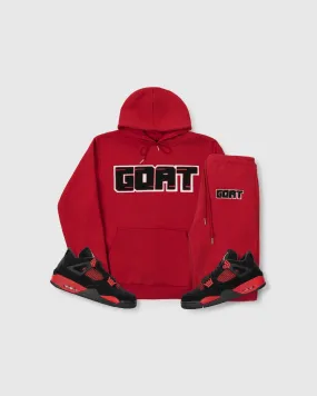 GOAT Classic Chenille Sweatsuit (Red/Black)