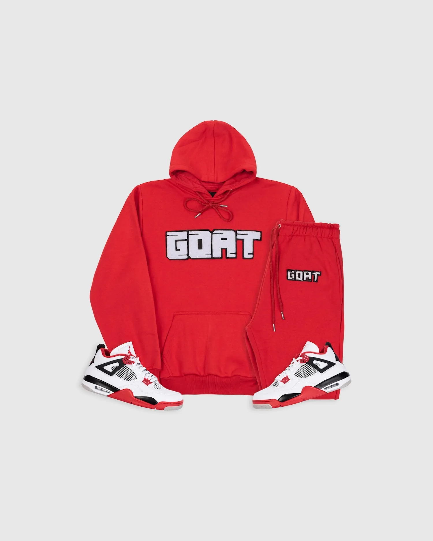 GOAT Classic Chenille Sweatsuit (Red/White)