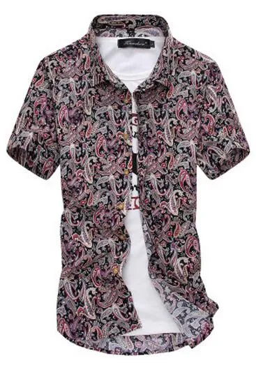 High quality printed cotton men's flower patter shirt