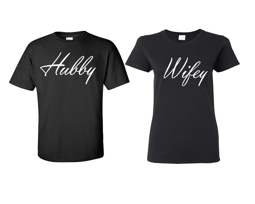 Hubby Wifey Couple Matching T Shirts