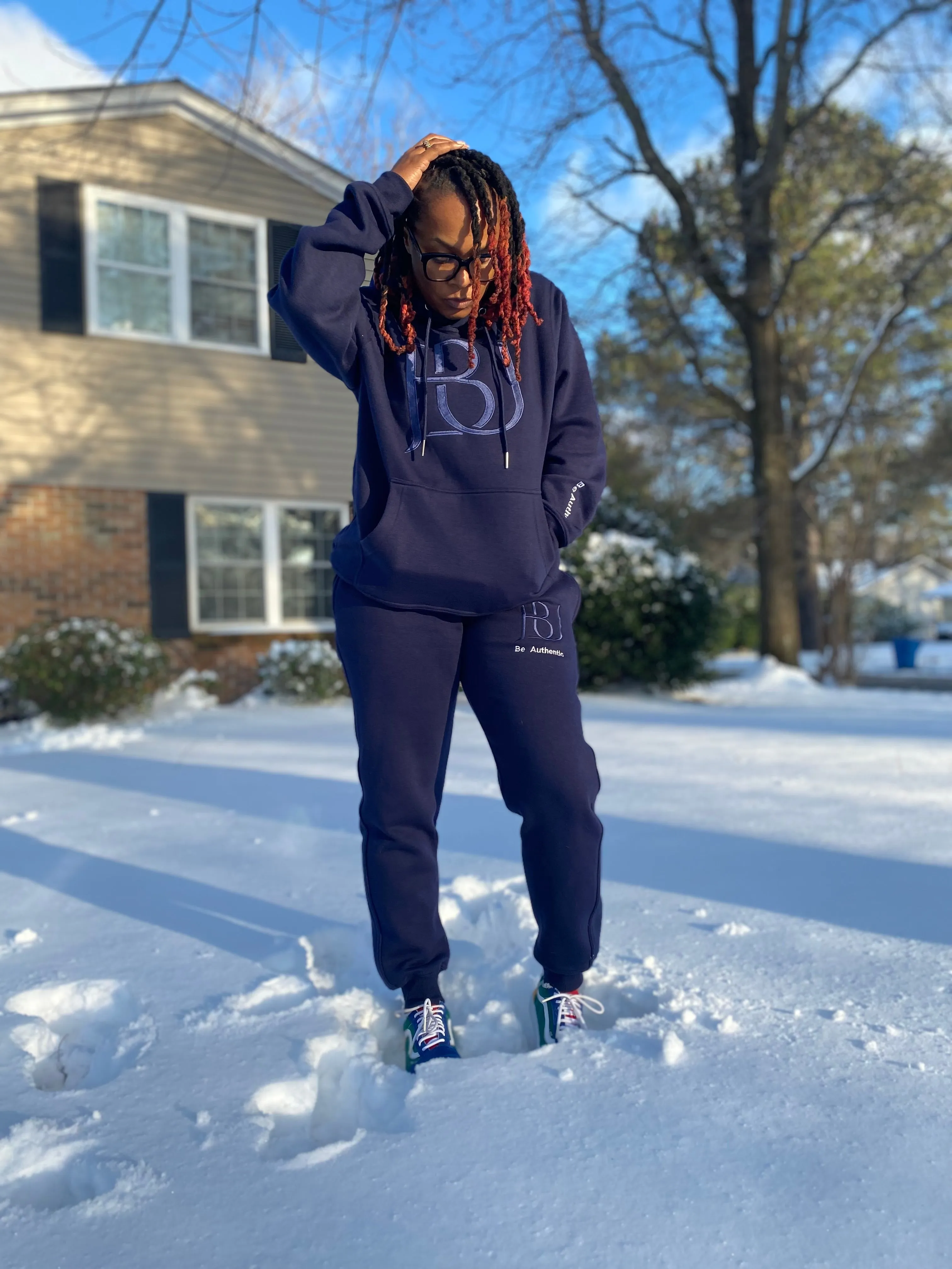 JBU Blueberry Embroidered Hoodie