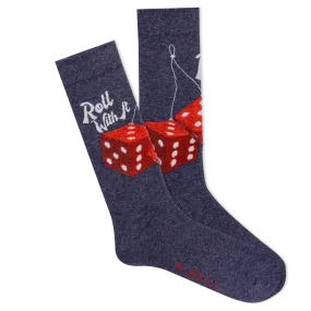 K.Bell Men's Fuzzy Dice Crew Sock