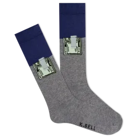 K.Bell Men's Money Clip Crew Sock