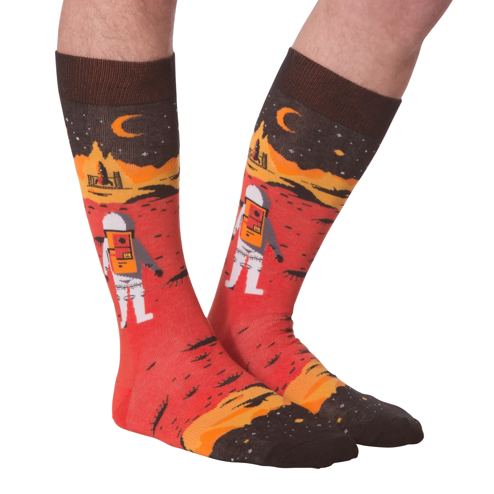 Mens Red Planet Crew Socks from K.Bell