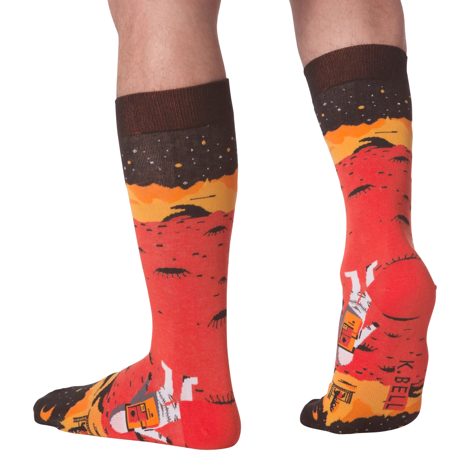 Mens Red Planet Crew Socks from K.Bell