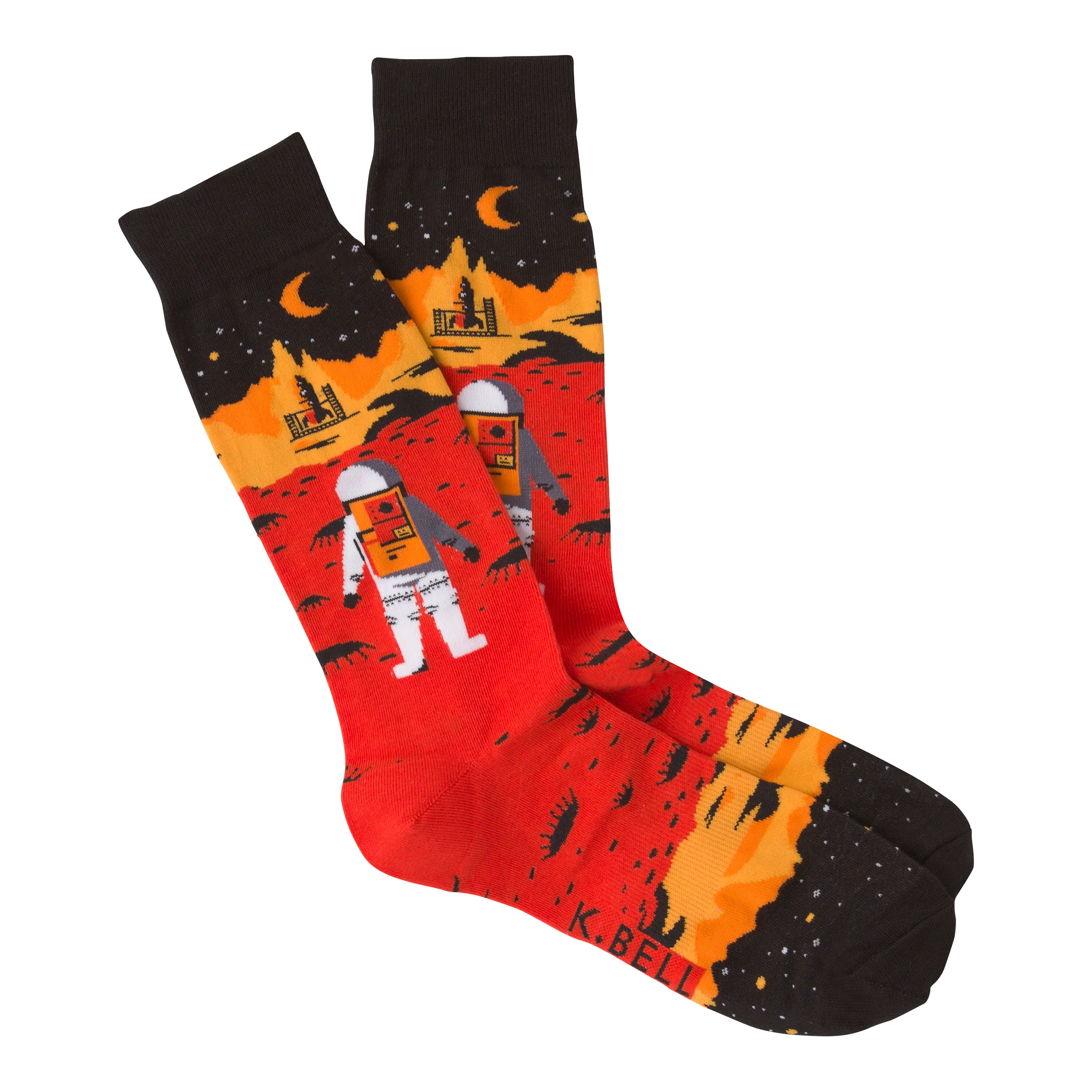 Mens Red Planet Crew Socks from K.Bell