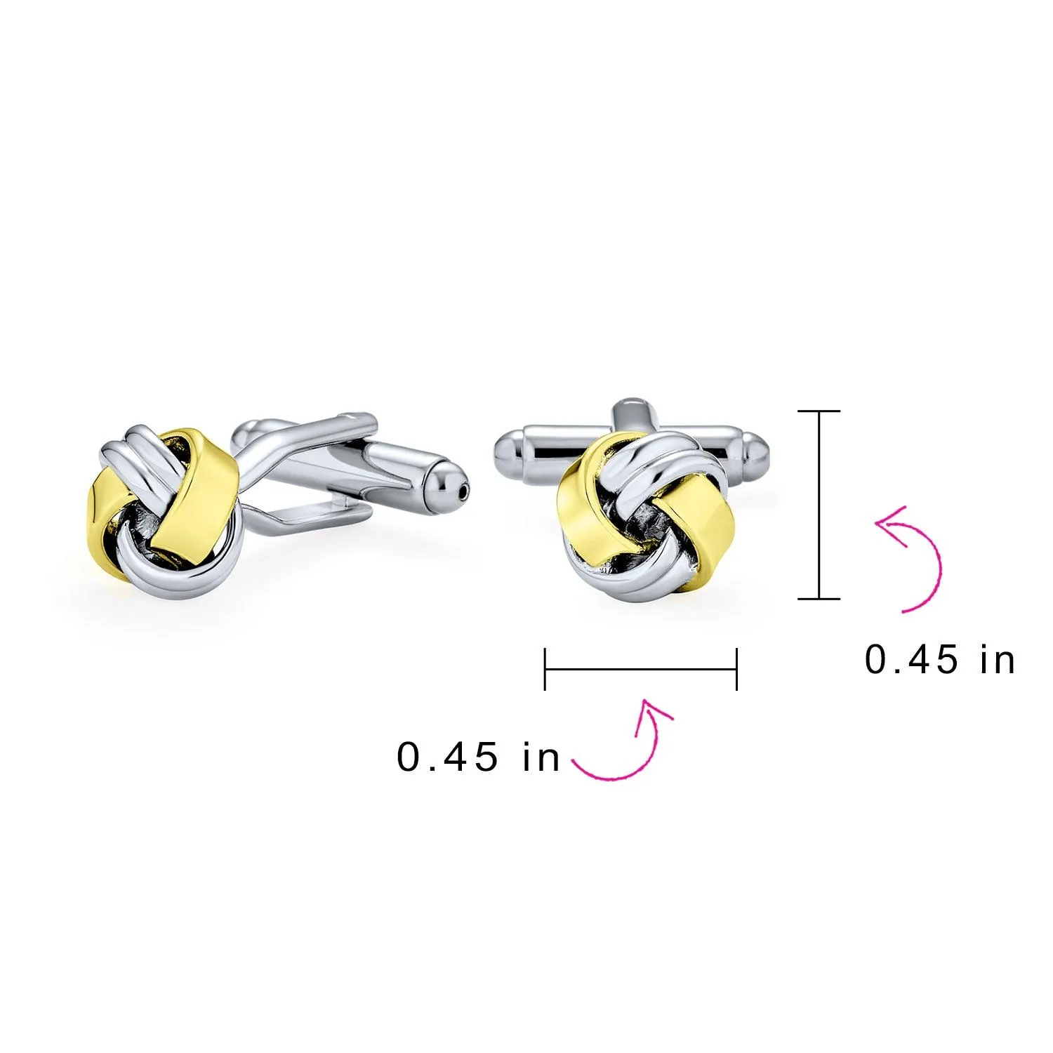 Knot Woven Rope Twist Shirt Cufflinks Gold Plated Stainless Steel