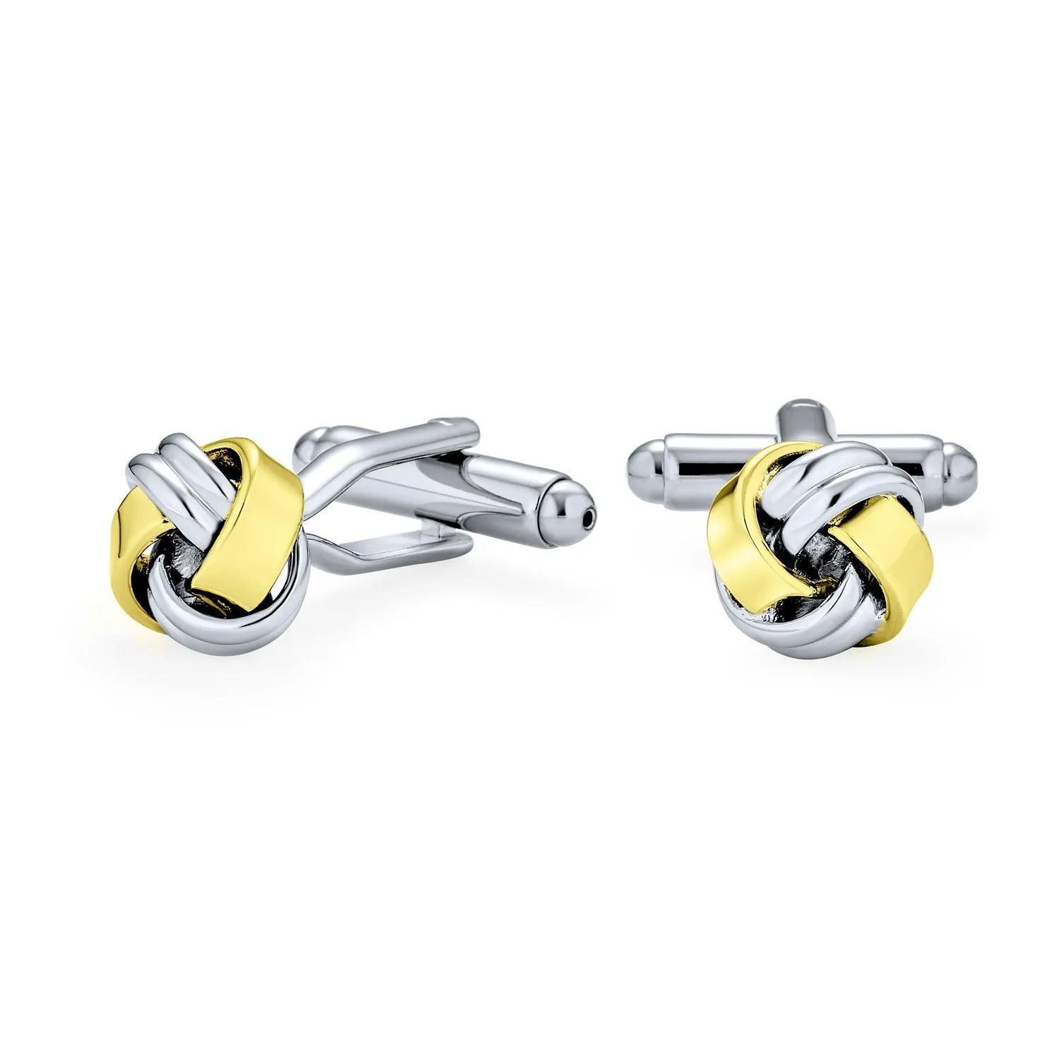 Knot Woven Rope Twist Shirt Cufflinks Gold Plated Stainless Steel