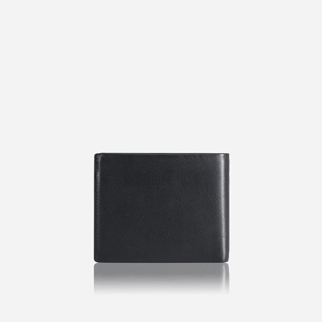 Large Bifold Wallet With Coin, Soft Black