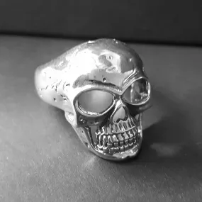 Large Skull Ring For Men, Sterling Silver