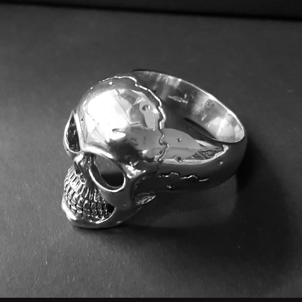 Large Skull Ring For Men, Sterling Silver