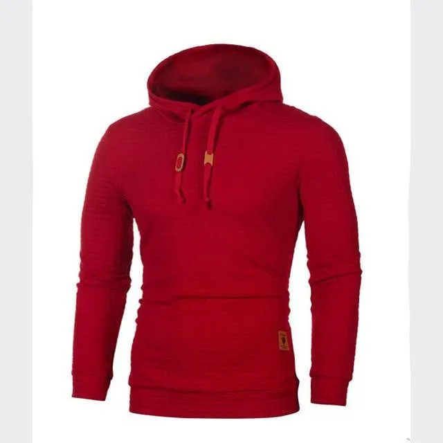 Long Sleeve Solid Color Hooded Sweatshirt for Casual & Sportswear