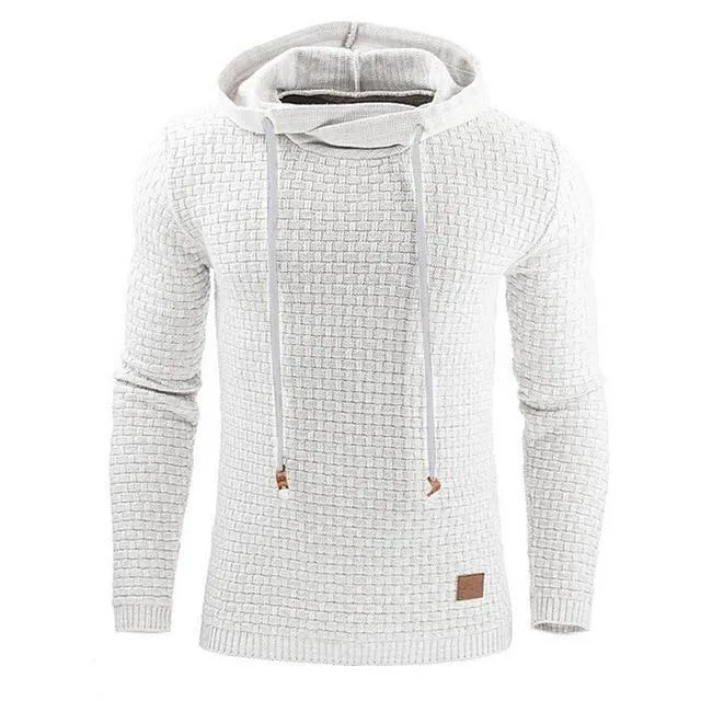 Long Sleeve Solid Color Hooded Sweatshirt for Casual & Sportswear