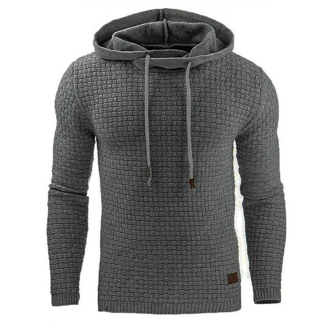 Long Sleeve Solid Color Hooded Sweatshirt for Casual & Sportswear