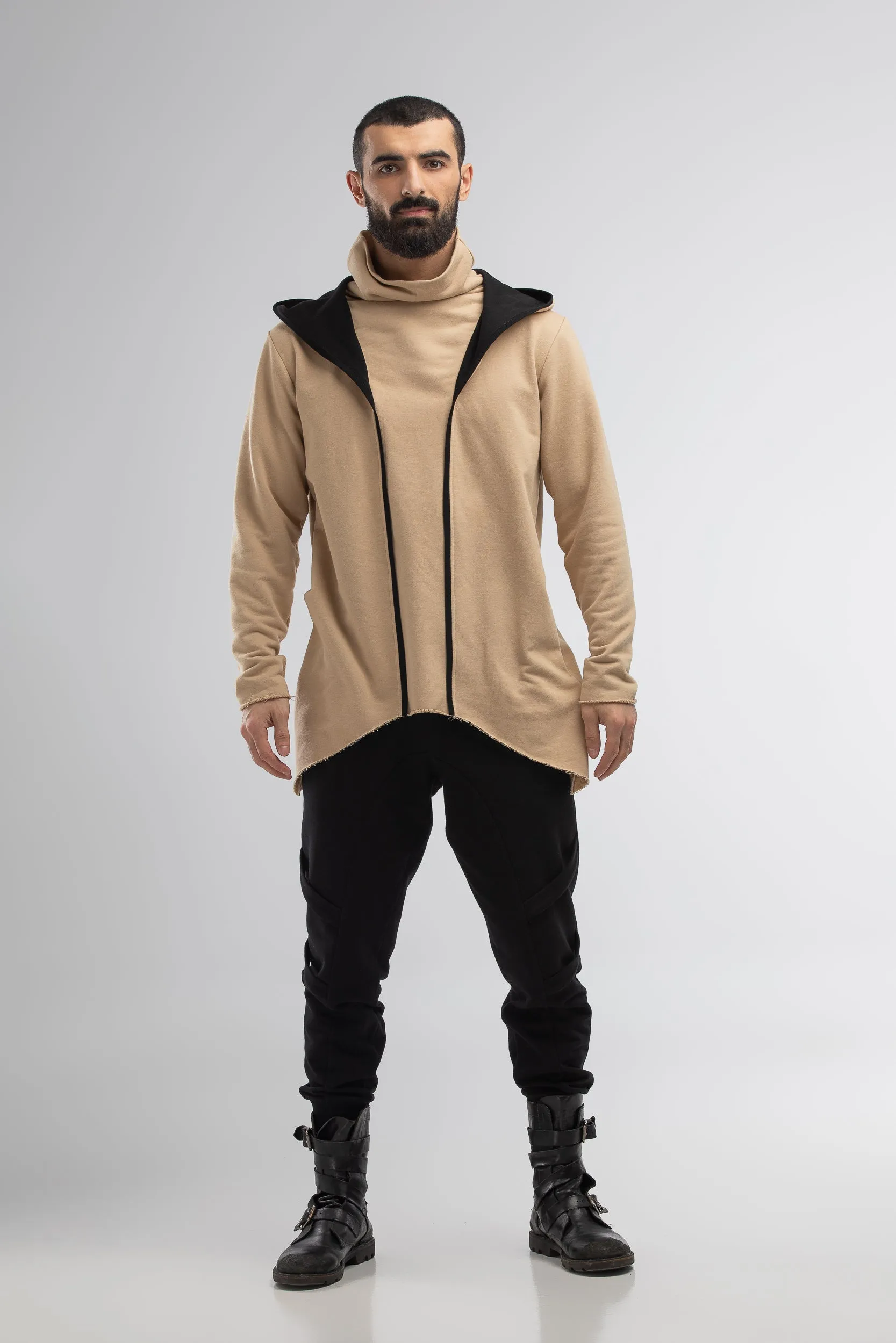 Men beige hoodie