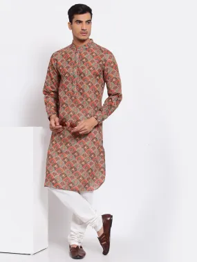 Men Multicoloured Floral Kurta