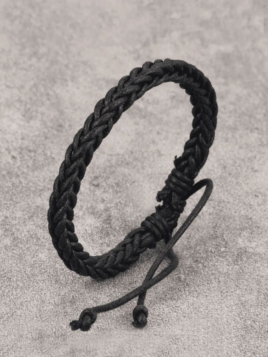 Men Solid Braided Bracelet