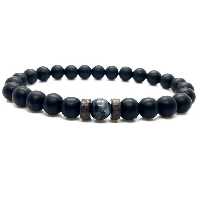 Men's Bracelet Natural Moonstone Bead Tibetan Buddha Bracelet chakra Lava Stone Diffuser Bracelets