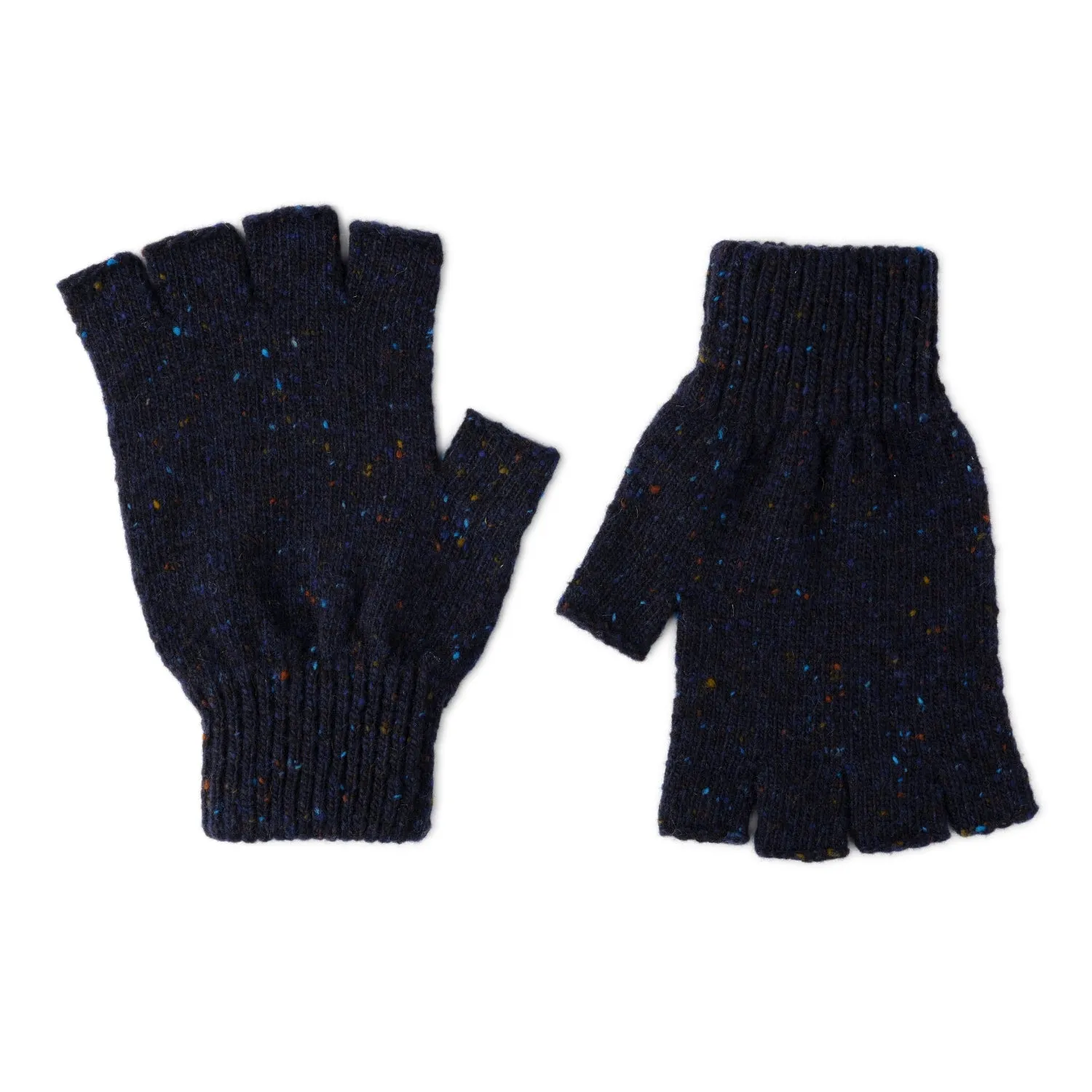 Mens Chunky Wool Beanie Hat and Gloves Set | Blue | Lomond Lambswool | Shin