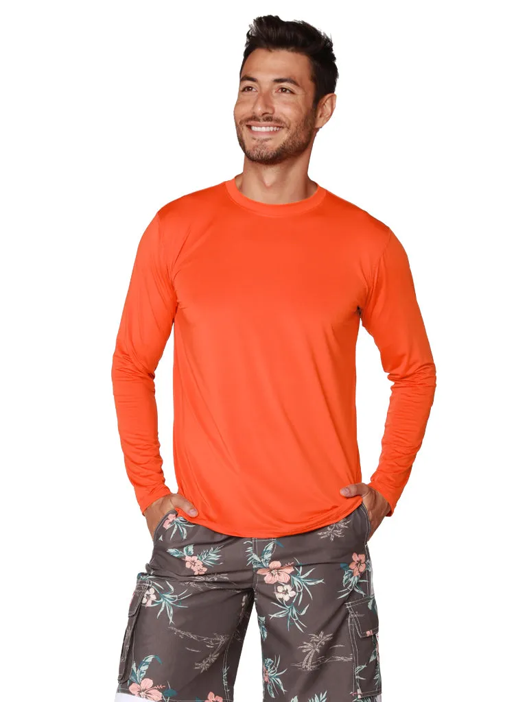 Men's Long Sleeve Ultra Light Weight Sun Shirts in solid heirloom colors