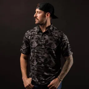 Men's Polo - Black Camo